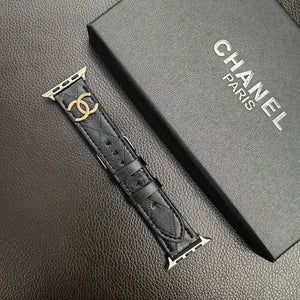 Chanel Gold Monogram 3D Embossed Leather Apple Watch Strap