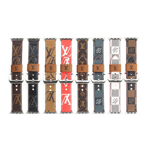 LV LEATHER MONOGRAM CANVAS APPLE WATCH STRAP