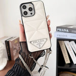 Luxurious Prada leather Apple iPhone case crossbody