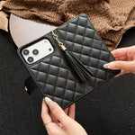 Premium Chanel Leather Wallet Leather Crossbody Bag Apple iPhone Case