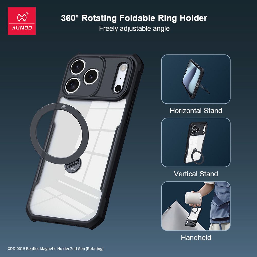 Magnetic Stand Case 360° Rotatable Holder Airbag Shockproof Cover For iPhone 17