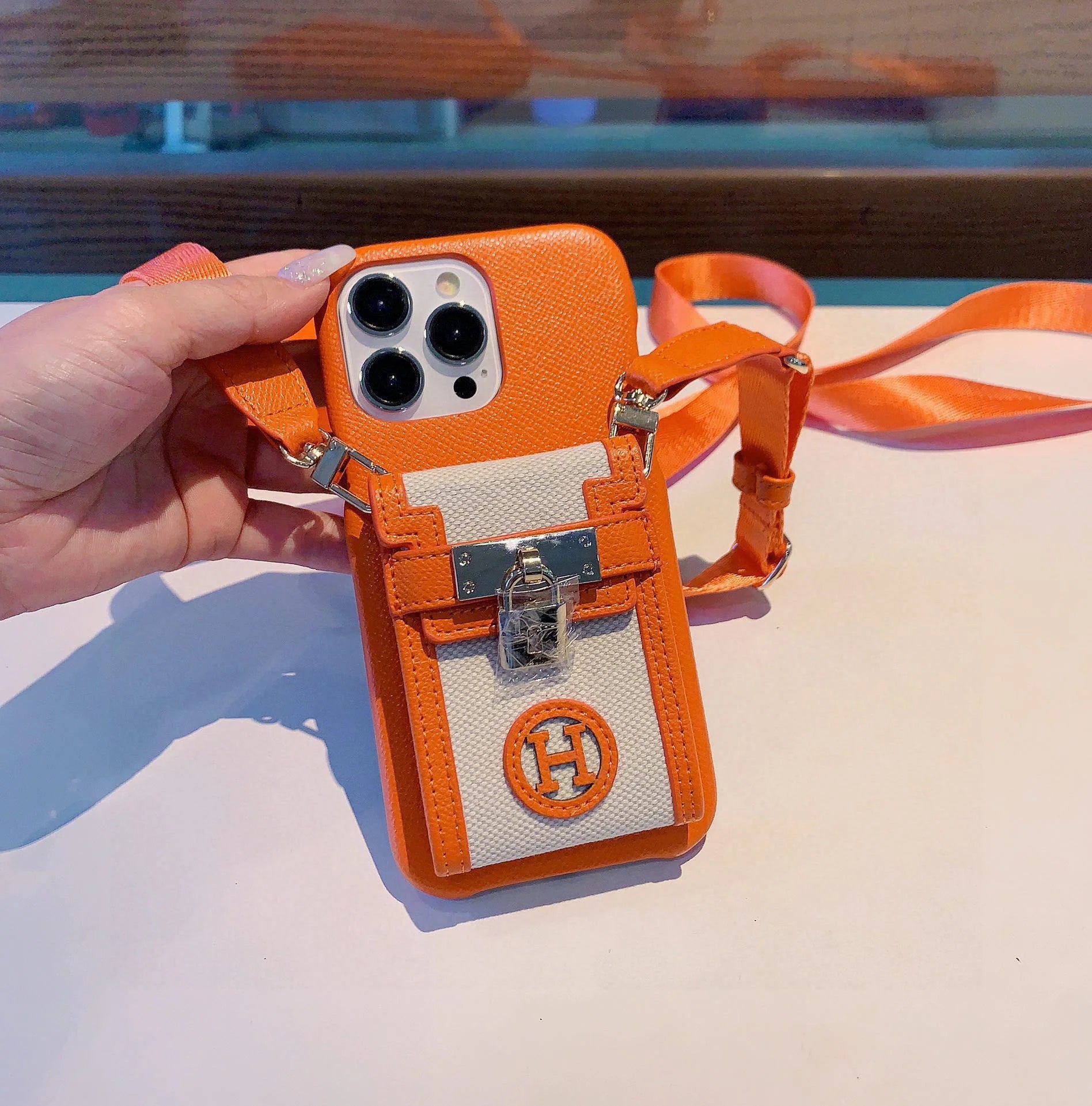 Hermes Luxury Leather Phone Case For iPhone 17-12