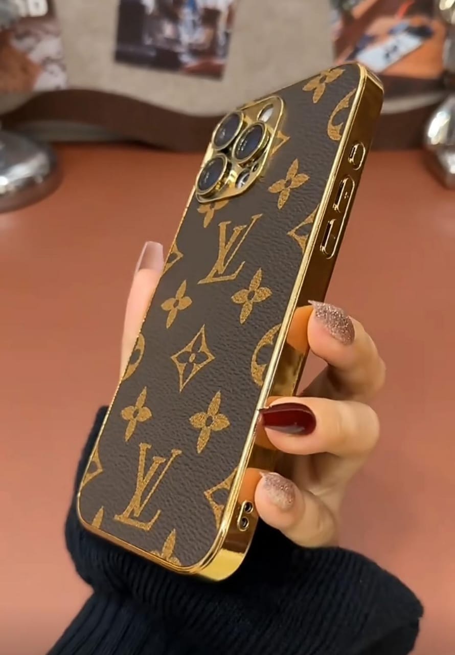 NEW DESIGN SOFT LUXURY LV IPHONE CASE WITH GOLDEN BORDER