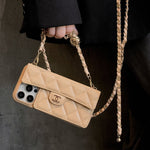 Chanel Genuine Leather Wallet Leather Crossbody Bag Apple iPhone Case Roxy New 2