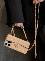 CC Card Bag Leather Chain iPhone Case