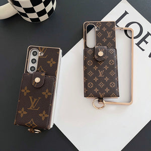 LV LUXURY ELECTROPLATING MONOGRAM CARD HOLDER CROSSBODY SAMSUNG Z FOLD CASE