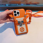 HRM Leather Case with Wristlet Strap & Perfume Charm for iPhone 13-18 Pro & Pro Max