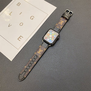 APPLE WATCH GENUINE LEATHER STRAP STITCHING MONOGRAM LEATHER