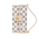 Luxury Leather Monogram iPhone Case With Flip Wallet And Crossbody Strap