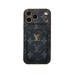 Elegant LV Leather iPhone Case with Card Holder For iPhone 13-18 Pro & Pro Max