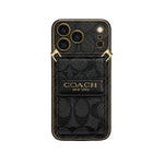 Luxury Leather Coach Phone Case with Wallet for iPhone 12-18 Pro & Pro Max