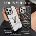 Finest LV Electroplated Classic Monogram Embossed Leather Apple iPhone Case