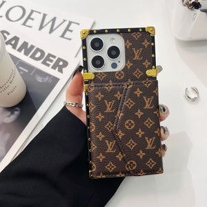 LV CANVAS LEATHER CARD HOLDER MONOGRAM