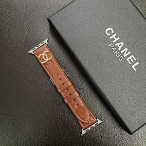 Chanel Gold Monogram 3D Embossed Leather Apple Watch Strap