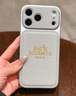 HRM Stamped Paris Emblem Leather Case for iPhone 14-18 Pro & Pro Max