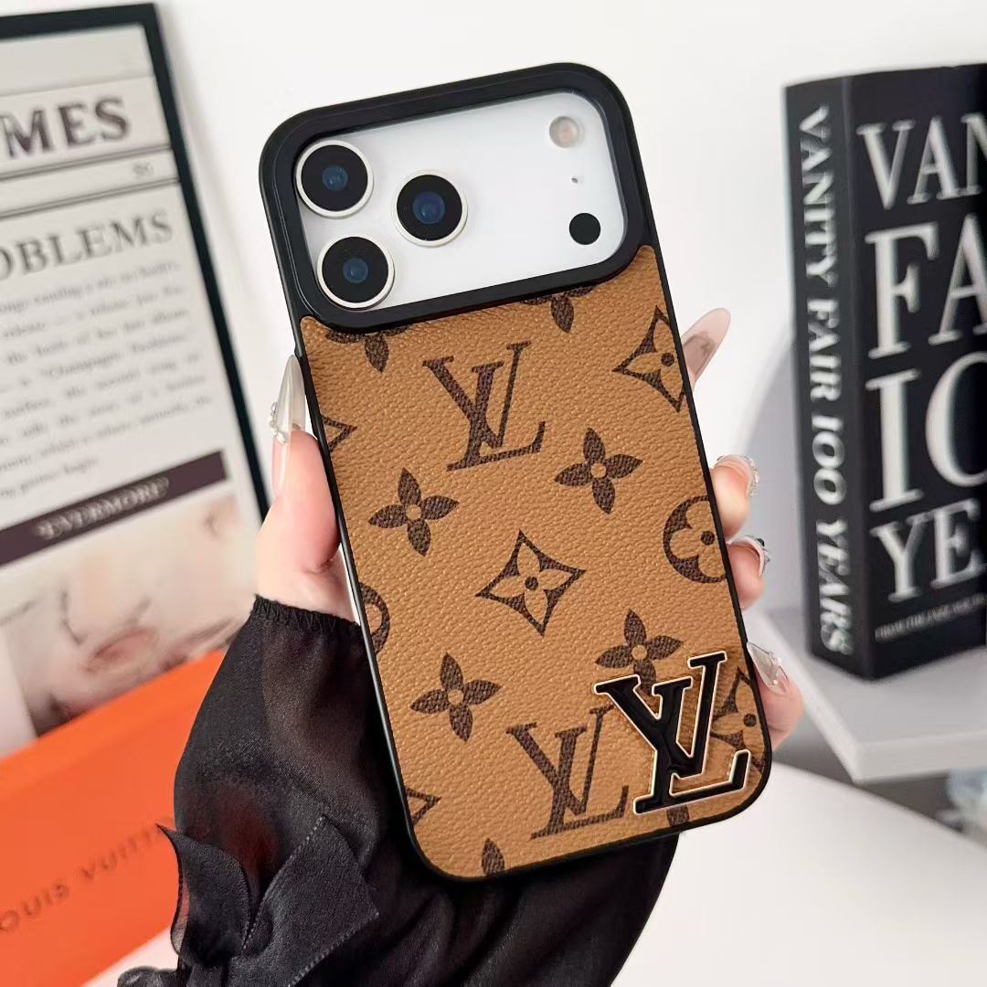 Luxury LV Leather Phone Case For iPhone 17 / 16 / 15 / 14