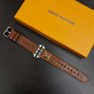 LV METAL LOGO 3D EMBOSSED MONOGRAM LEATHER APPLE WATCH