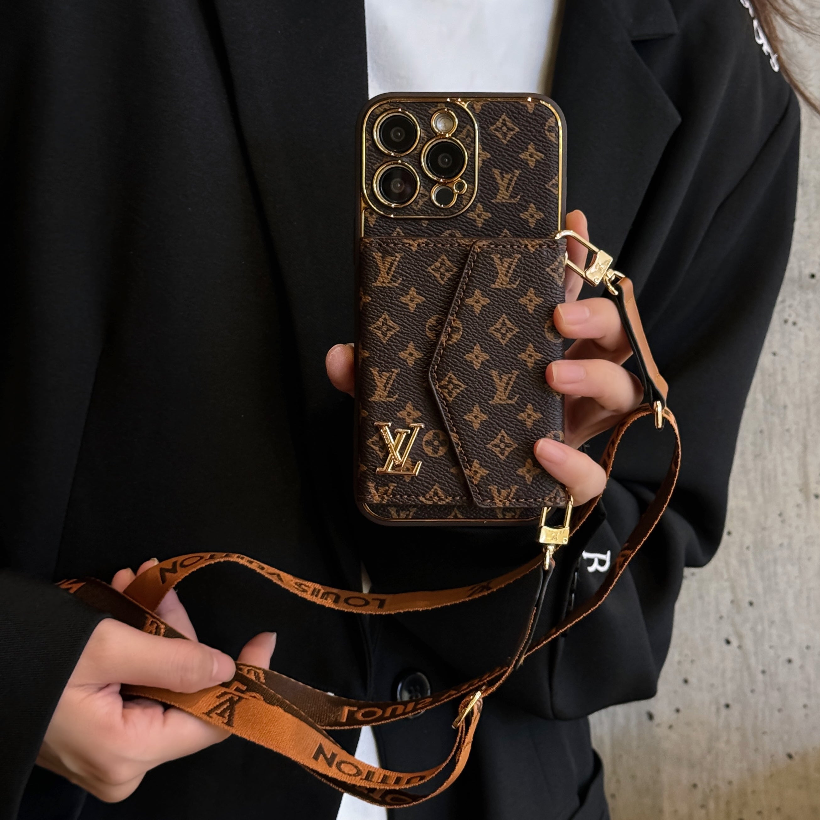 Louis Vuitton Monogram Canvas Leather Card Holder iPhone Case