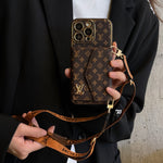 Luxury Monogram Canvas Leather Card Holder iPhone Case