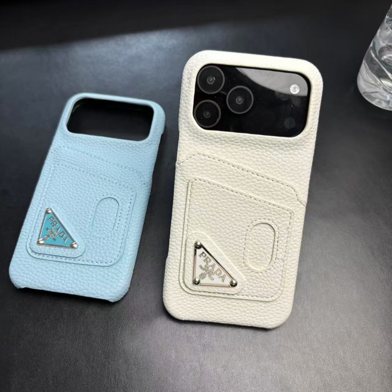 Prada Stylish Case With Card Holder For iPhone 17 / 16 / 15 / 14