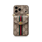 Luxury Classic GG iPhone Case With Card Holder And Strap