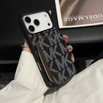 Luxury M-K-Inspired Phone Case with Card Holder For iPhone 17 / 16 / 15 / 14