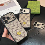 Luxury GG iPhone Case with Interchangeable Camera Lens Frames