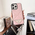 Luxurious Prada leather Apple iPhone case crossbody