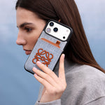 Loewe Embroidered Anagram Denim Wallet Case for iPhone 12-18 Pro & Pro Max