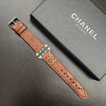 Chanel Gold Monogram 3D Embossed Leather Apple Watch Strap