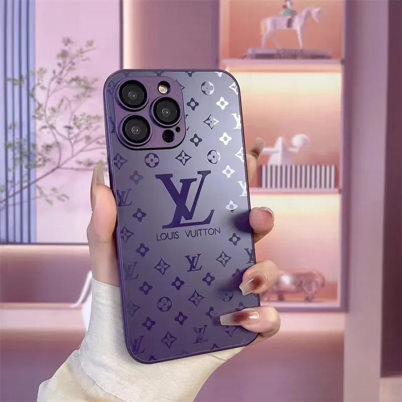 Luxury Louis Vuitton Frosted Matte  Case for iPhone 13 / 14 / 15 Series