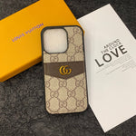 LUXURY MONOGRAM GENUINE LEATHER IPHONE CASE FLIP WALLET