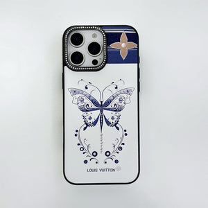 New LV leather Elegant Butterfly Totem Apple iPhone Cover