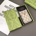 GG Supreme Canvas Card Holder Leather Case for iPhone 12-18 Pro & Pro Max