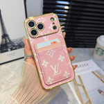 Luxury LV Phone Case with Card Holder For iPhone 12-18 Pro & Pro Max