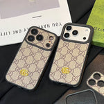 Luxury GG iPhone Case with Interchangeable Camera Lens Frames