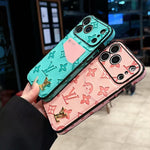 Lv Luxury Phone Case With Card Holder For iPhone 17/ 16 / 15 / 14