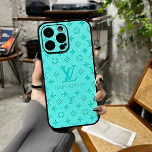 3D LV Monogram Embossed Leather  Case for ipHone 15 series