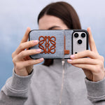 Loewe Embroidered Anagram Denim Wallet Case for iPhone 12-18 Pro & Pro Max