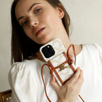 CLASSIC CELINE IPHONE CASE CROSSBODY WHITE PRINT
