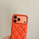 Elegant Leather CC iPhone Case Orange For iPhone 13-17 Series