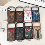 Lv Leather Card Holder Phone Case For iPhone 17 / 16 / 15 / 14/ 13