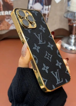 NEW DESIGN SOFT LUXURY LV IPHONE CASE WITH GOLDEN BORDER