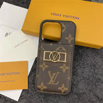 CLASSIC LV CIRCLE MONOGRAM CANVAS APPLE IPHONE DAUPHINE CARD HOLDER WALLET CASE