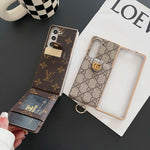 LUXURY ELECTROPLATING MONOGRAM CARD HOLDER CROSSBODY SAMSUNG Z FOLD CASE Roxy New