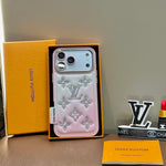 Gradient Crystal Monogram Leather Phone Case For iPhone 13-17