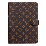 Luxury Canvas Monogram Leather Fresh Summer Theme Pattern Apple iPad case Black