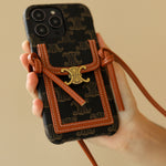 CLASSIC CELINE IPHONE CASE CROSSBODY DARK PRINT