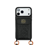 Loewe Leather Wallet Case with Crossbody Lanyard Strap for iPhone 12-18 Pro & Pro Max