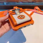 HRM Leather Case with Wristlet Strap & Perfume Charm for iPhone 13-18 Pro & Pro Max